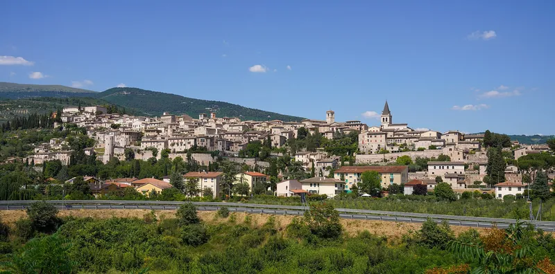 Panorama di Spello sulle pendici del Monte Subasio
